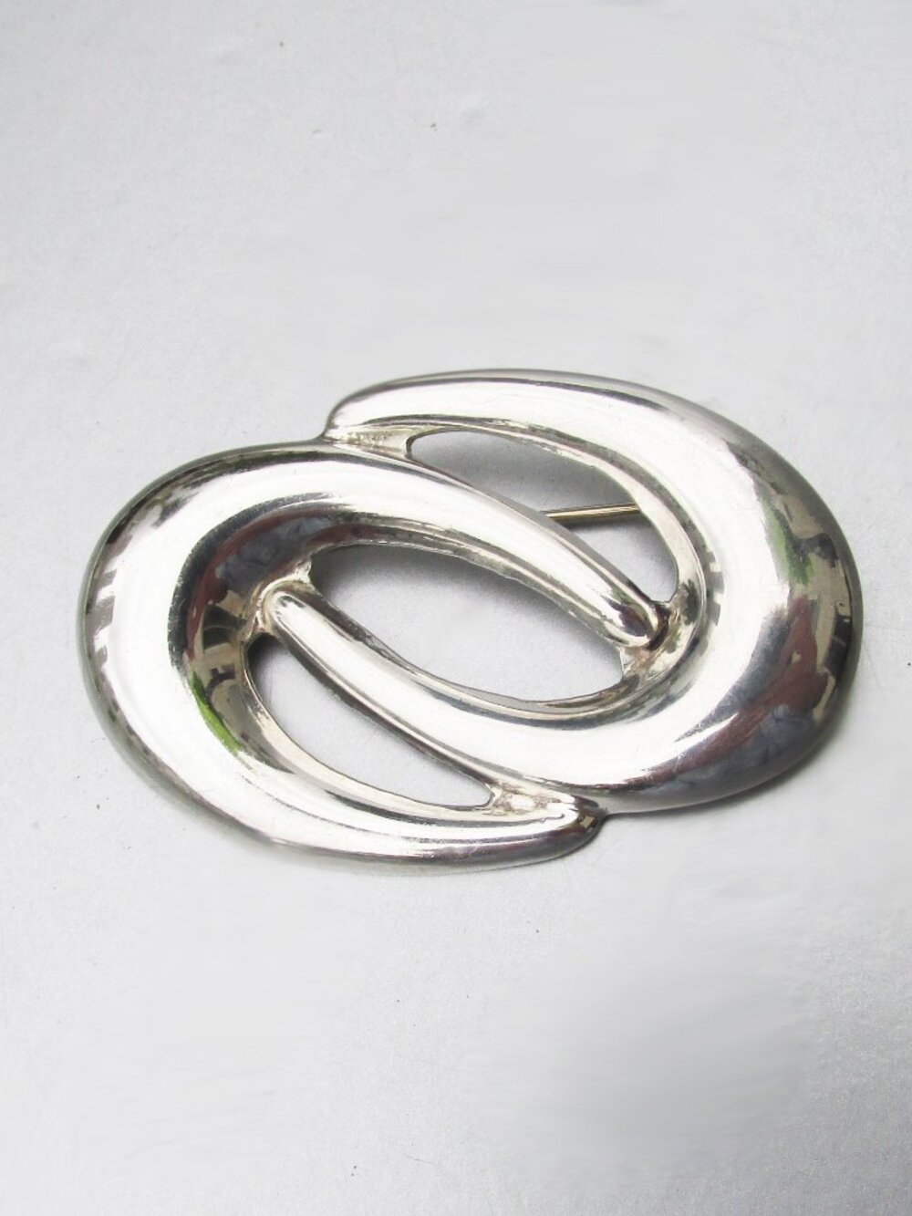 Vintage Sterling Silver Signed TH-16 Taxco Mexico MODERNIST Unisex Brooch Pin
